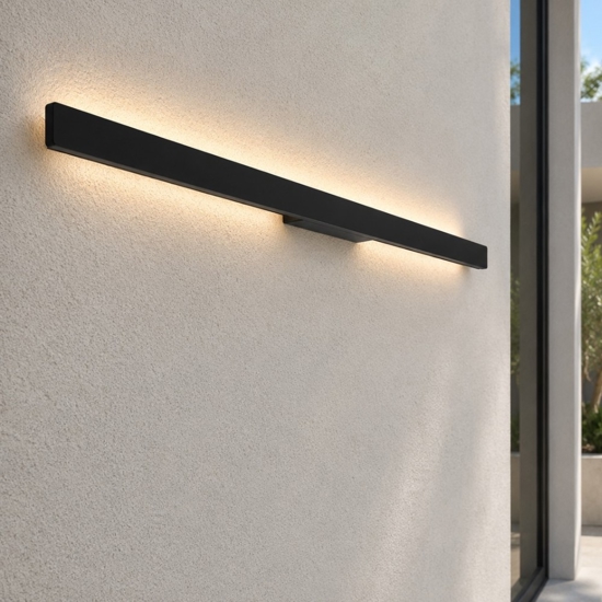 Ideal lux linea ap d144 applique da esterno doppio fascio led 3000k nera ip54