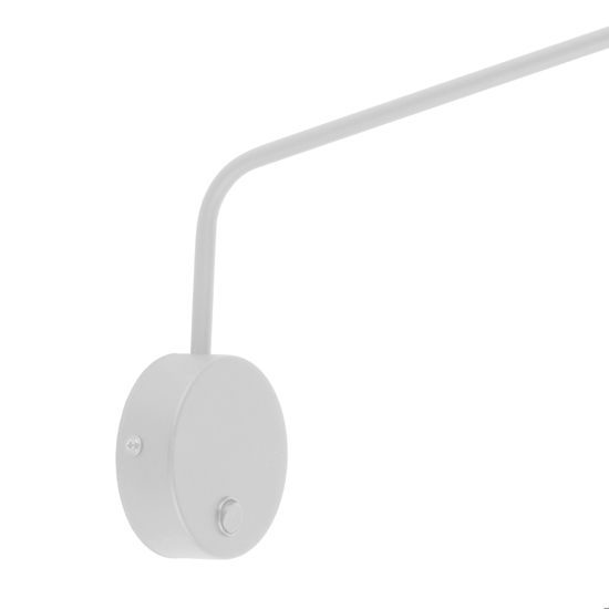 Applique bianco con braccio orientabile e interruttore per comodino camera da letto
