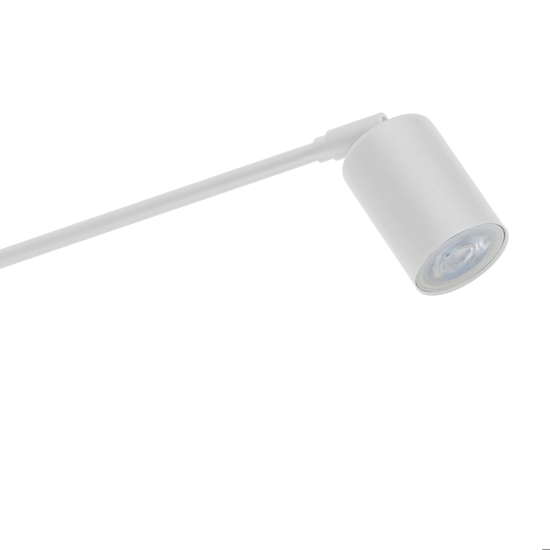 Applique bianco con braccio orientabile e interruttore per comodino camera da letto