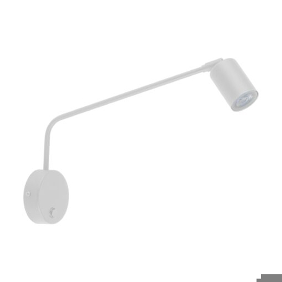Applique bianco con braccio orientabile e interruttore per comodino camera da letto