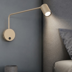 Applique a braccio sabbia luce orientabile per comodino camera da letto