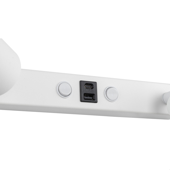 Applique multifunzione bianco con interruttori presa usb per comodini camera da letto
