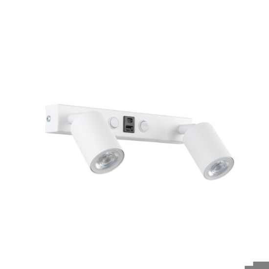 Applique multifunzione bianco con interruttori presa usb per comodini camera da letto