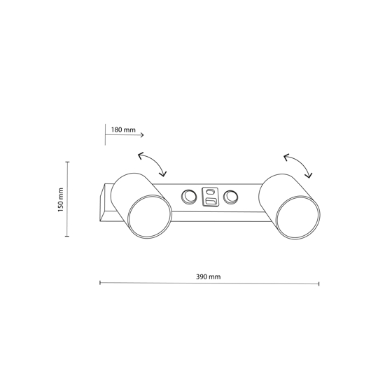 Applique multifunzione bianco con interruttori presa usb per comodini camera da letto