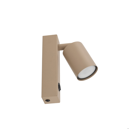 Applique da parete con faretto sabbia orientabile interruttore per comodino camera da letto