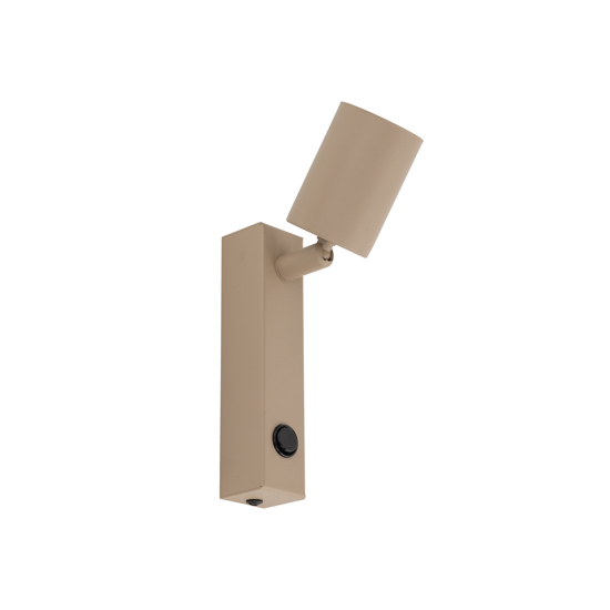 Applique da parete con faretto sabbia orientabile interruttore per comodino camera da letto