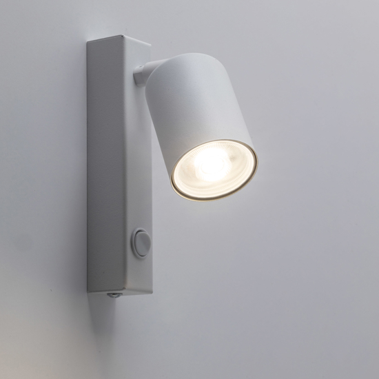 Applique bianco orientabile con interruttore per comodino camera da letto