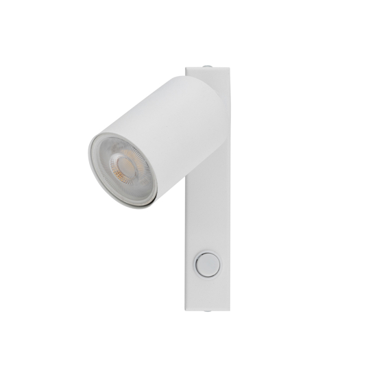 Applique bianco orientabile con interruttore per comodino camera da letto