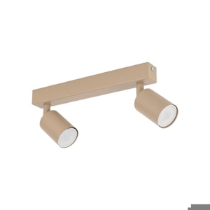Plafoniera con 2 faretti sabbia orientabili