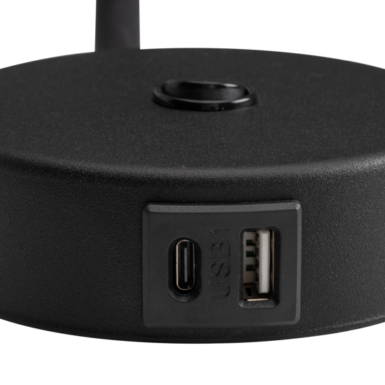 Applique nero orientabile con interruttore presa usb per comodini camera da letto