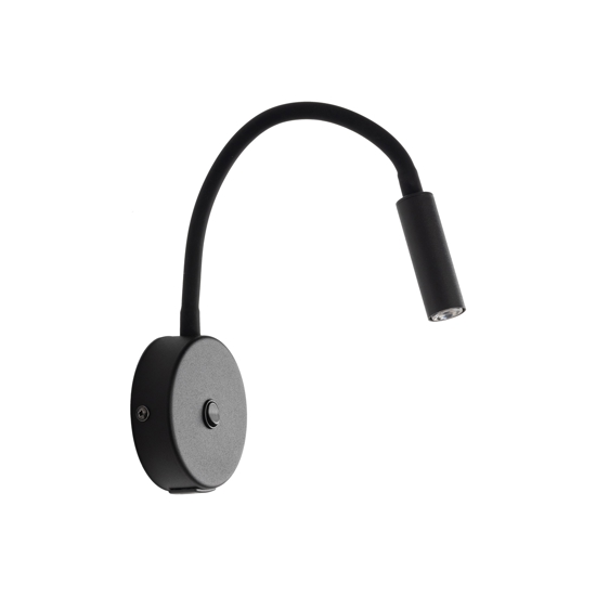 Applique nero orientabile con interruttore presa usb per comodini camera da letto