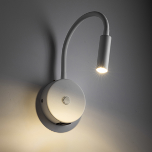 Applique bianco con presa usb interruttore braccio orientabile per comodini camera da letto