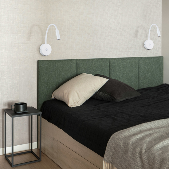 Applique bianco con presa usb interruttore braccio orientabile per comodini camera da letto