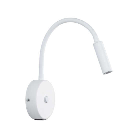 Applique bianco con presa usb interruttore braccio orientabile per comodini camera da letto