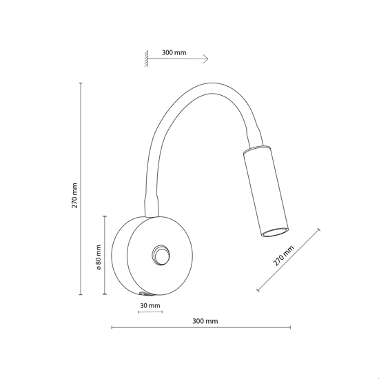 Applique bianco con presa usb interruttore braccio orientabile per comodini camera da letto