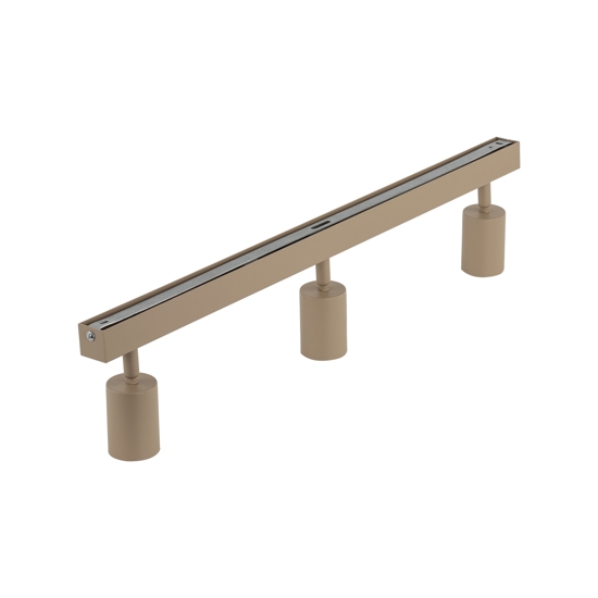 Plafoniera con 3 faretti sabbia orientabili da parete soffitto