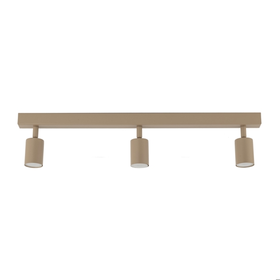 Plafoniera con 3 faretti sabbia orientabili da parete soffitto