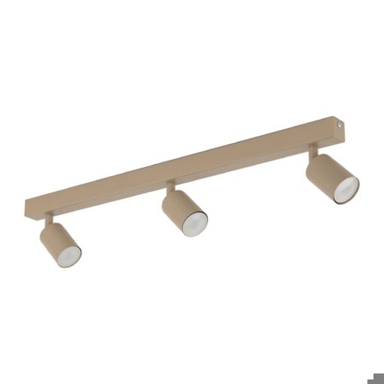 Plafoniera con 3 faretti sabbia orientabili da parete soffitto