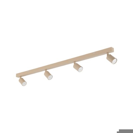 Plafoniera binario con 4 faretti sabbia orientabili da soffitto
