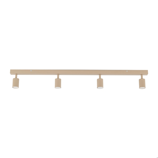 Plafoniera binario con 4 faretti sabbia orientabili da soffitto