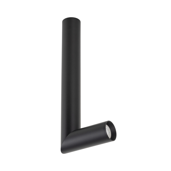Faretto nero lungo cilindro orientabile da soffitto gu10