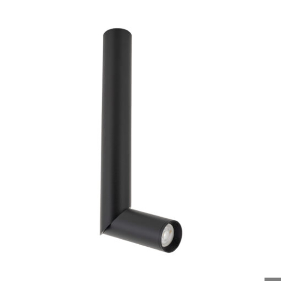 Faretto nero lungo cilindro orientabile da soffitto gu10