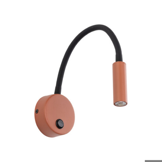 Applique per comodino camera da letto colore mattone nero orientabile con interruttore