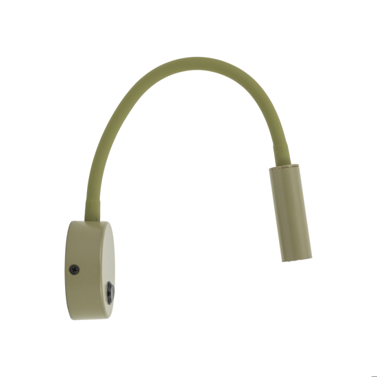 Applique verde oliva braccio orientabile con interruttore per comodini camera da letto
