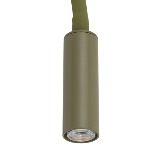 Applique verde oliva braccio orientabile con interruttore per comodini camera da letto