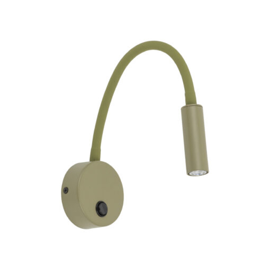 Applique verde oliva braccio orientabile con interruttore per comodini camera da letto