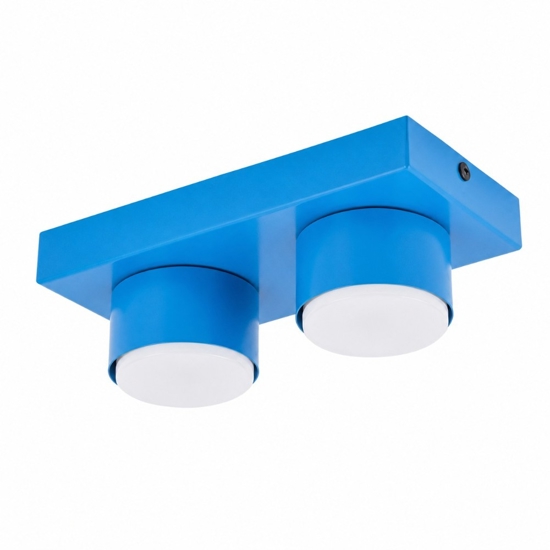 Plafoniera mattoncino blu 2 luci per cameretta moderna