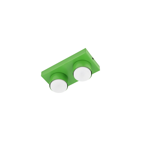 Plafoniera mattoncino verde 2 luci per cameretta
