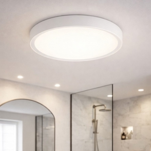 Plafoniera da bagno rotonda bianca led 3000k 18w