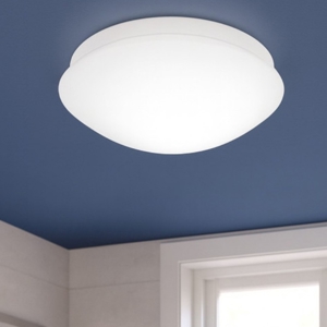 Eglo bari m plafoniera da bagno tonda in vetro bianco ip44
