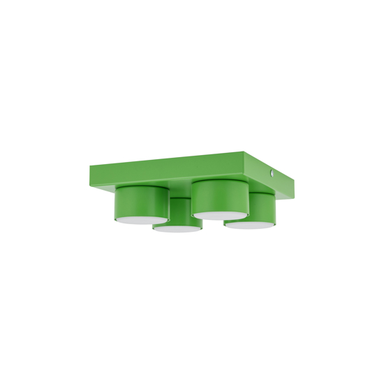 Plafoniera mattoncino verde 4 luci per cameretta