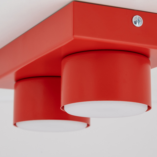 Plafoniera mattoncino rosso 2 luci per cameretta