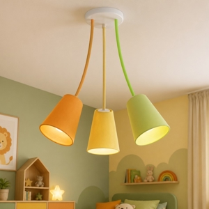 Plafoniera multicolor per cameretta paralumi in tessuto