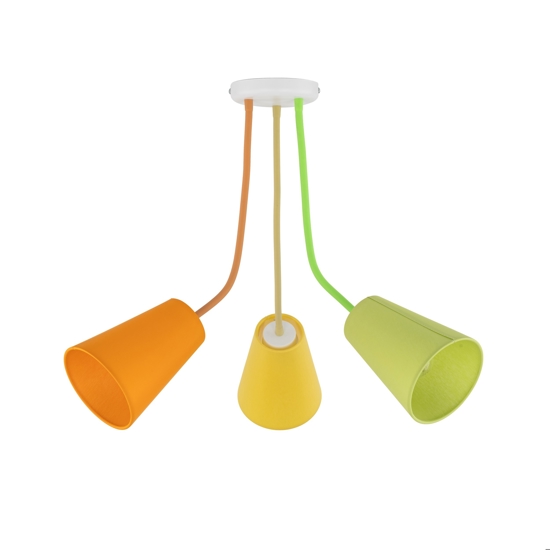 Plafoniera multicolor per cameretta paralumi in tessuto