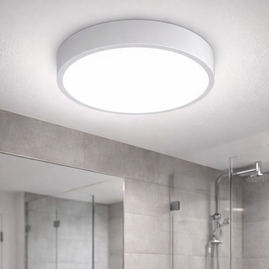 Ideal lux ray pl d40  plafoniera da bagno led 26w 3000k 4000k bianca ip44