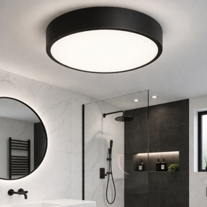Ideal lux ray pl d30 plafoniera da bagno nera led 13w 3000k-4000k ip44