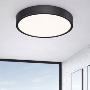 Ideal lux ray pl d60 plafoniera da bagno led 3000k 4000k nera ip44