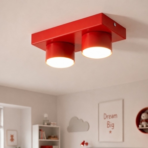Plafoniera mattoncino rosso 2 luci per cameretta
