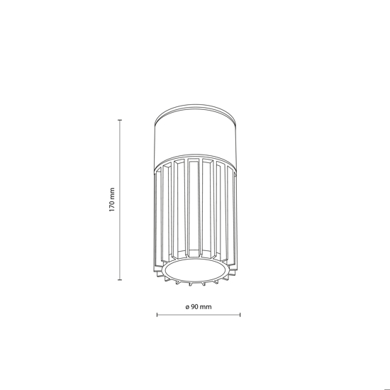 Faretto da soffitto parete per esterno cilindro antracite moderno ip54
