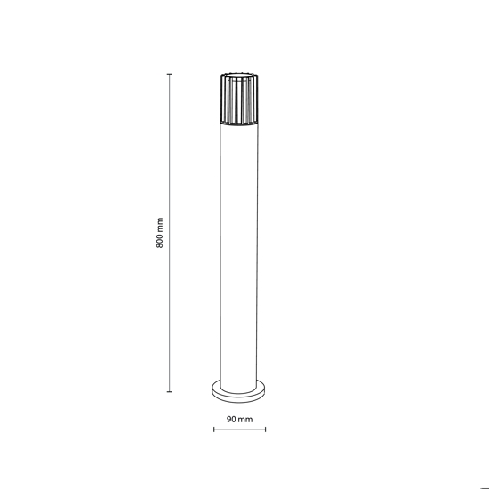 Lampione da giardino grigio antracite cilindro moderno e27 ip54