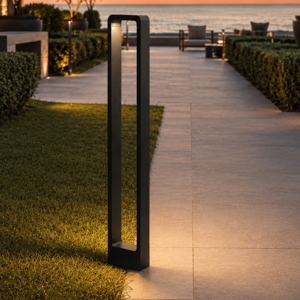Lampione nero design moderno led 10w 3000k per esterno giardino
