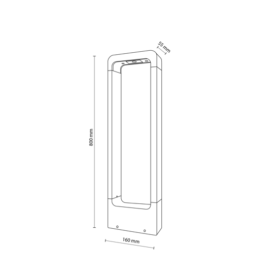 Lampione nero design moderno led 10w 3000k per esterno giardino