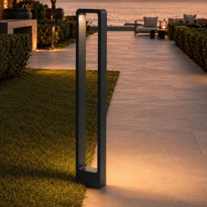 Lampioncino led 10w 3000k design moderno grigio antracite per esterno giardino