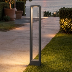 Lampione led 10w 3000k grigio antracite design moderno da giardino ip54