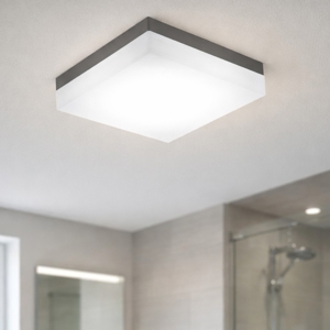 Eglo sonella plafoniera antracite led 8w 3000k quadrata per esterno