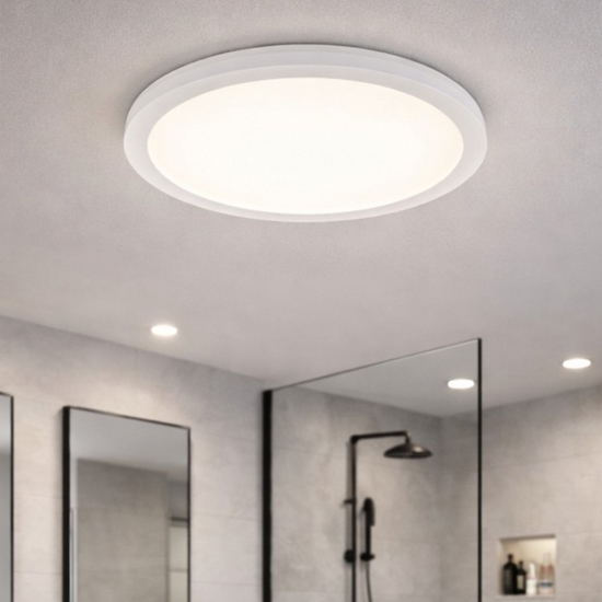 Plafoniera da bagno tonda bianca led10w 3000k dimmerabile